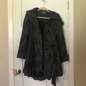 Dress coat, black/white woven, Steven Madden, size M